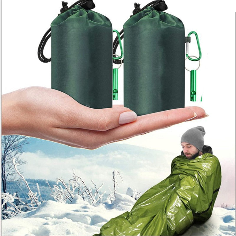 Portable Waterproof Emergency Survival Blanket Sleeping Bag Thermal Bivy Sack For Hiking Camping Trekking