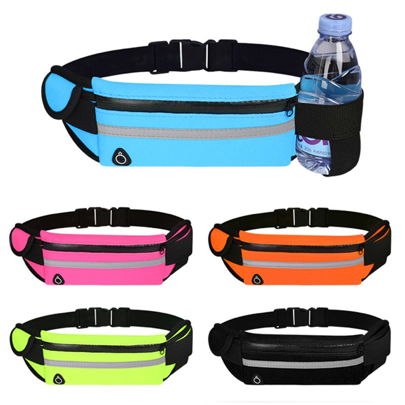  Unisex Trail Running Waist Bag With Water Bottle Holder Phone Pouch Sports Fanny Pack Hiking Waist Bag for Women Men Gym Bag