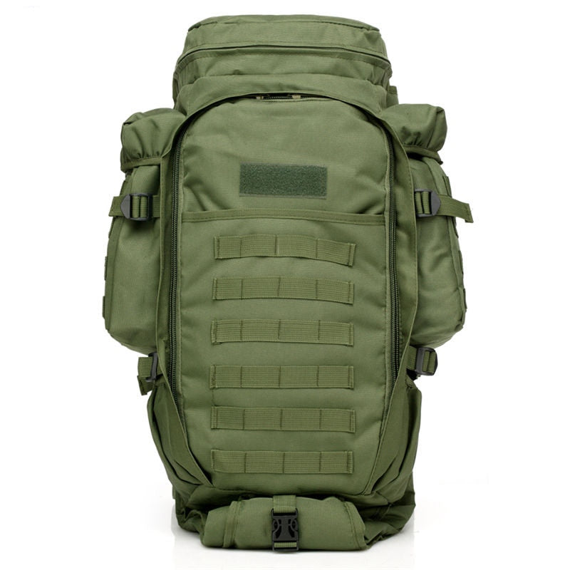 Large Capacity 65L Camo Tactical Backpack for Travel and Hiking With Ergonomic Air Cushion Belt