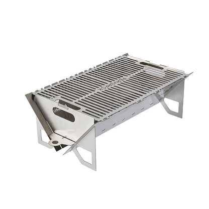 Portable Folding Stainless Steel BBQ Grill Stove For Camping Outdoor Cooking - 2 Sizes Small Large