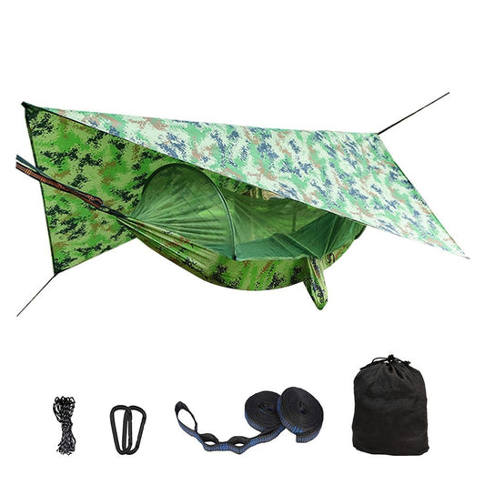 Mosquito Net Hammock Tent With Quick Zip Opening And Waterproof Canopy Awning Set Portable Pop-Up Sleeping For Camping & Hiking