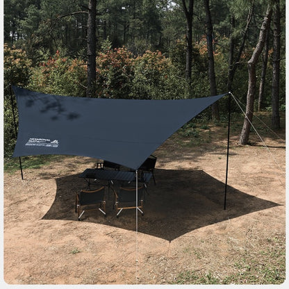 Black Coated Hex Butterfly Awning Anti-Ultra Violet Waterproof Tarp Camp Canopy Shade Sail Sun Shelter