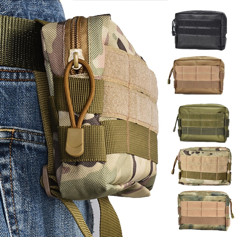 Military Molle Pouch Nylon Waterproof Phone Bag Tactical Belt Waist Bag Outdoor Sport EDC Tool Pocket