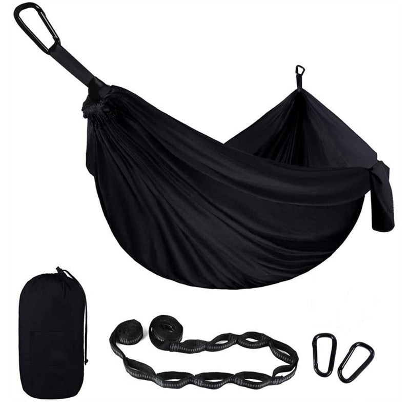 Lightweight 106"x 55" Portable Travel Hammock For Camping Hiking - Parachute Nylon with Tree Straps Carabiners