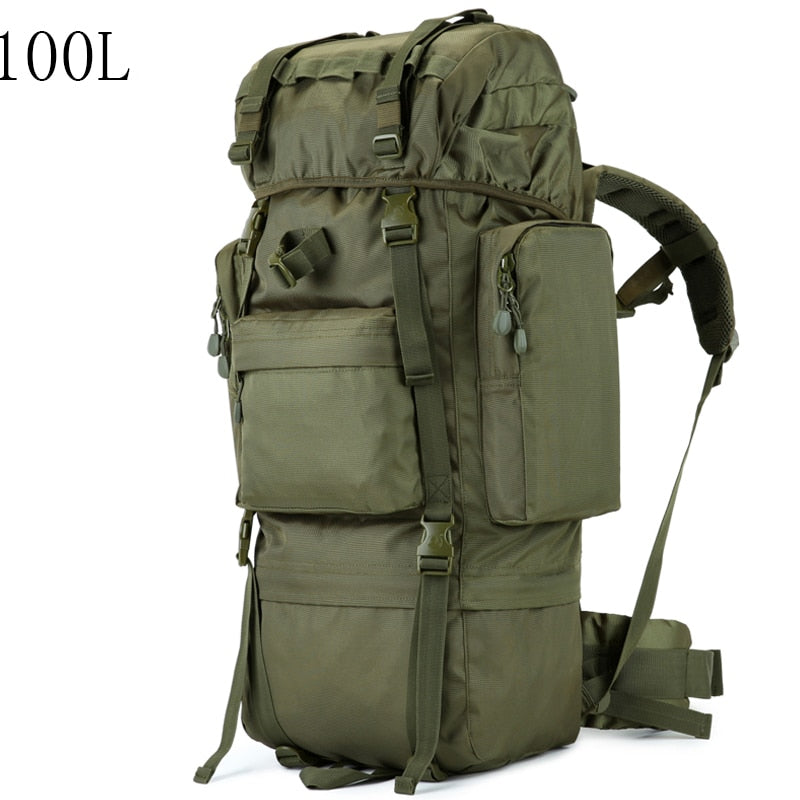 100L Large Capacity Tactical Backpack For Long Distance Hiking Travel Cross Country Trekking - High Quality Oxford Nylon Waterproof Adventure Bag